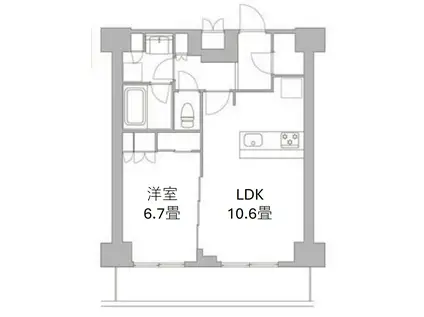 オアーゼ日暮里レジデンス(1LDK/8階)の間取り写真