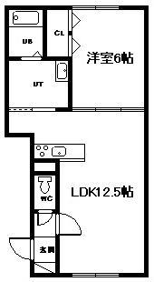  ミモレット(1LDK/1階)の間取り写真