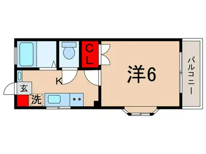 アゼリア大泉(1K/2階)の間取り写真