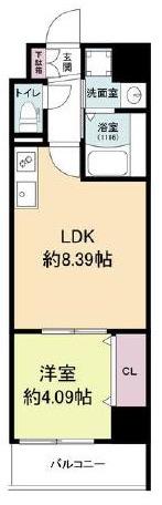 ACT DOORS天六(1LDK/8階)の間取り写真