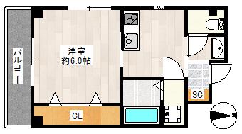 コンフォール千林(1K/3階)の間取り写真