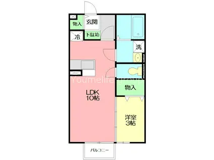 メゾン・ド・コンフォール(1LDK/2階)の間取り写真