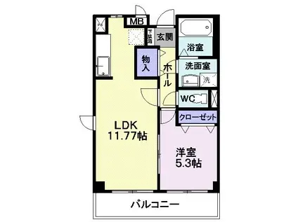 フリッシュIII(1LDK/2階)の間取り写真