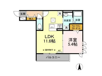 MAISON MINETTE(1LDK/1階)の間取り写真