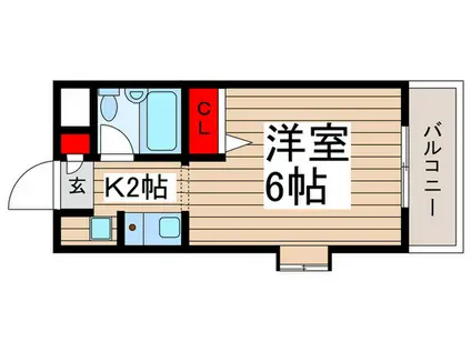 ジョイフル津田沼(1K/4階)の間取り写真