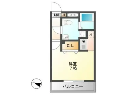 ハーモニーKハウスMIMI(1K/2階)の間取り写真