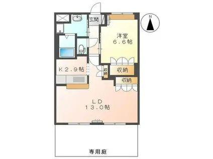 ＪＲ御殿場線 長泉なめり駅 徒歩8分 3階建 築23年(1LDK/1階)の間取り写真