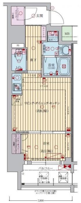 ファーストフィオーレ新大阪グランデ(1LDK/3階)の間取り写真