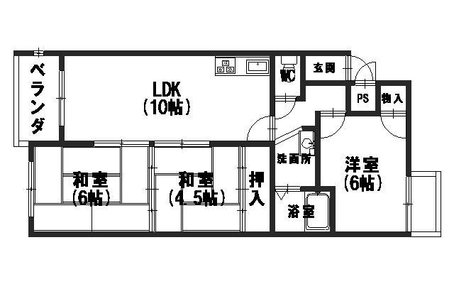 ラ・シューベール三浦(3LDK/2階)の間取り写真