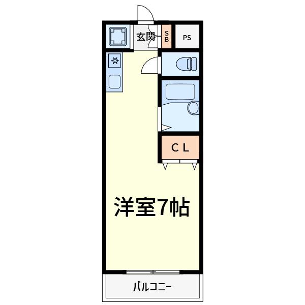 ハイツタナカ(ワンルーム/1階)の間取り写真