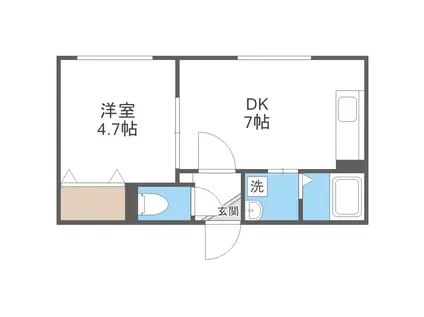 VIVERE平岸(1LDK/4階)の間取り写真