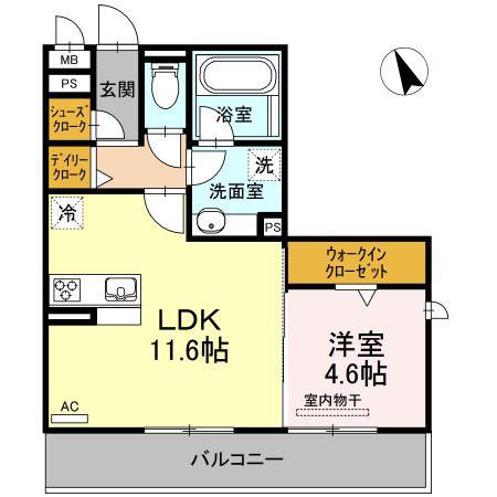 M&Mルコネッサンス(1LDK/3階)の間取り写真