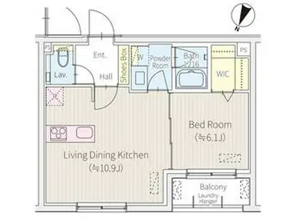OP.ST.M(1LDK/2階)の間取り写真
