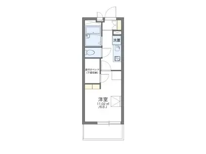 レオパレスシャンテ立川(1K/2階)の間取り写真