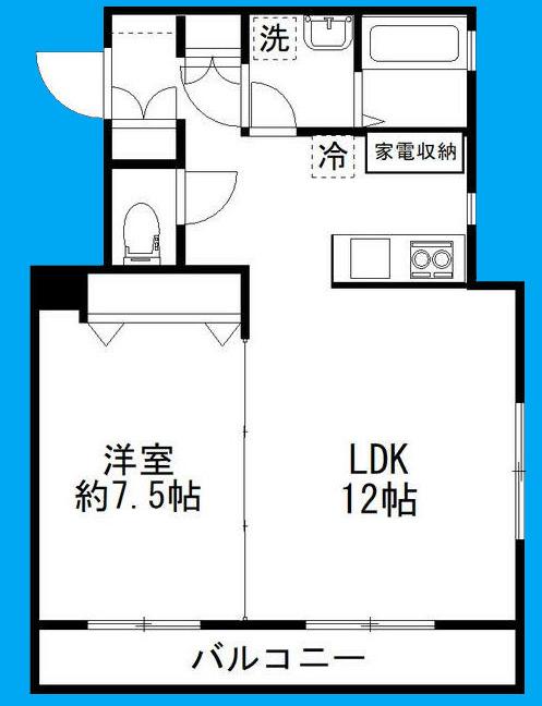 カルディアII西馬込(1LDK/2階)の間取り写真