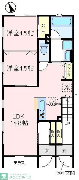 セルパン(2LDK/1階)の間取り写真