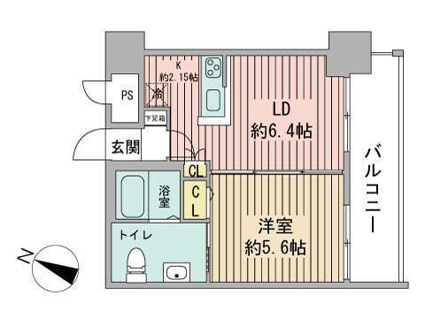 プライマル札幌北4条(1LDK/11階)の間取り写真