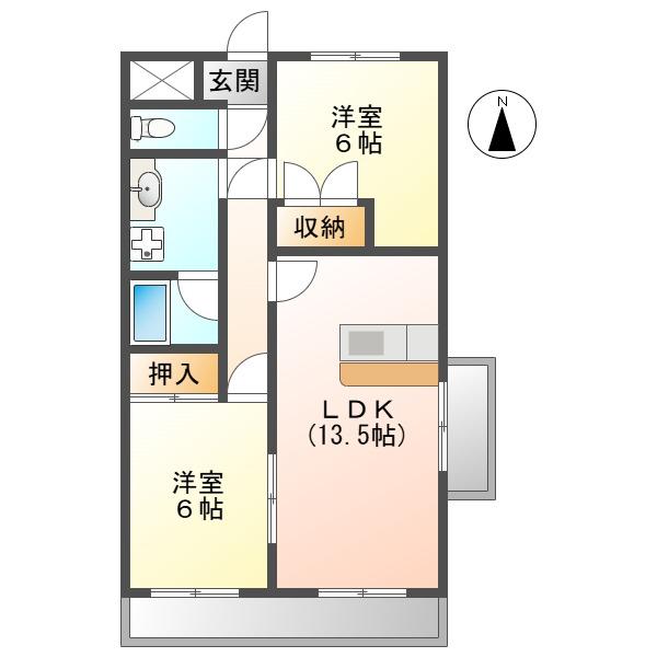 S・FIELD75(2LDK/3階)の間取り写真