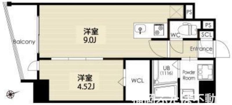 レブリアント清川(1LDK/5階)の間取り写真