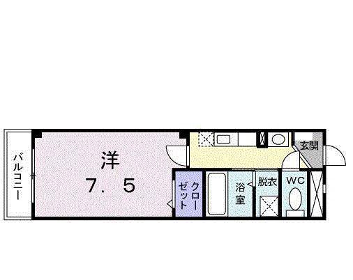 PRIMERO TAKANO(1K/1階)の間取り写真