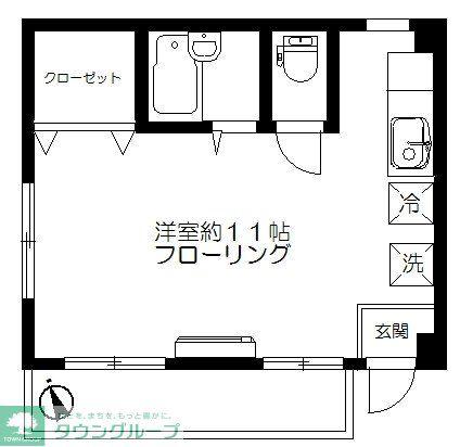 SANGI-IV(ワンルーム/1階)の間取り写真