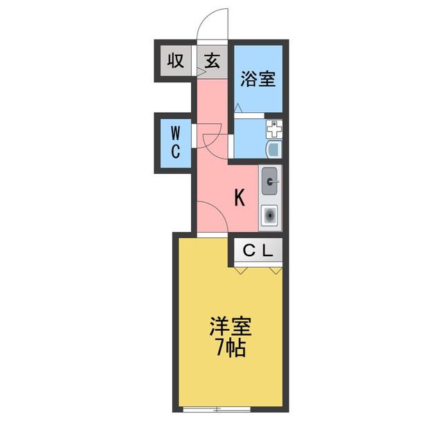 プレミール(1K/2階)の間取り写真