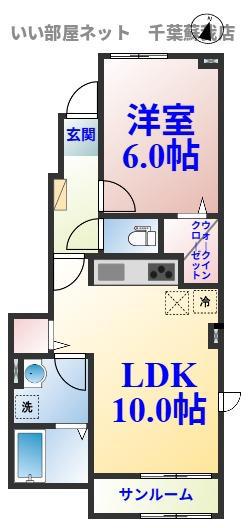 ヴァン・ベルジェ(1LDK/1階)の間取り写真