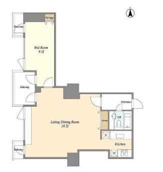 プライムスクェアシティ(1LDK/3階)の間取り写真
