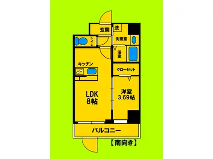 グランパセオ江坂(1LDK/1階)の間取り写真