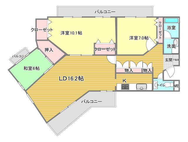 アートフォルム富塚(3LDK/3階)の間取り写真