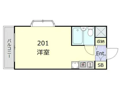 エクセレント蒲田(ワンルーム/2階)の間取り写真