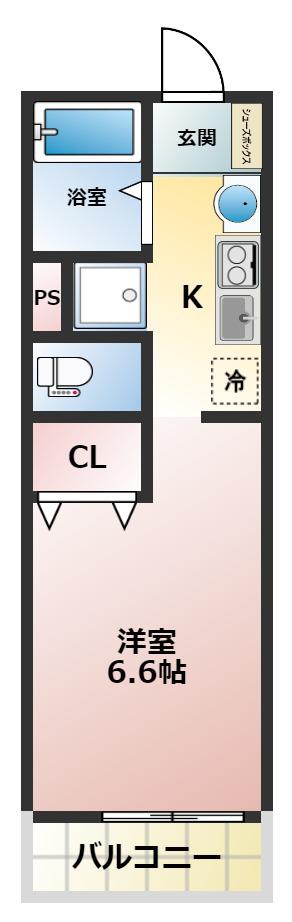 VILLAGE ヴィラージュ(1K/2階)の間取り写真