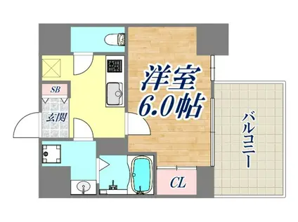 エスリード神戸ハーバークロス(1K/4階)の間取り写真