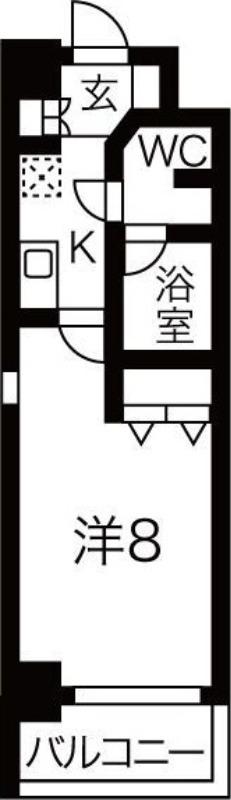 セイワソレイルコート(1K/2階)の間取り写真