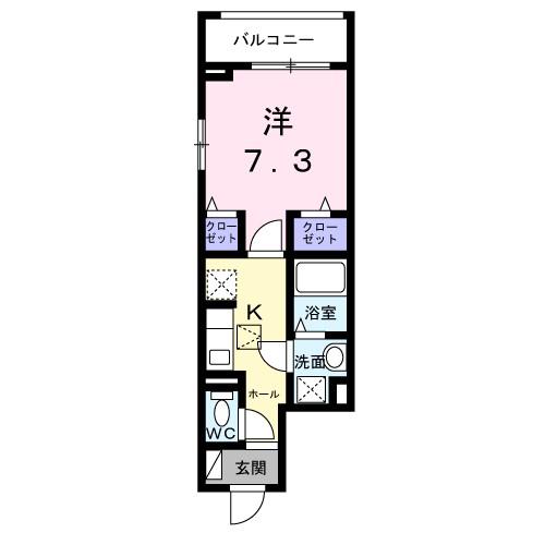 メープルコート小川(1K/1階)の間取り写真