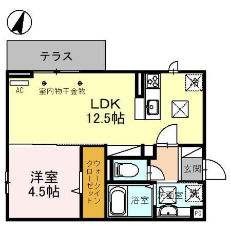 LUCE SOLARE(1LDK/1階)の間取り写真