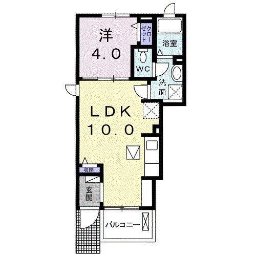 サングレース(1LDK/1階)の間取り写真