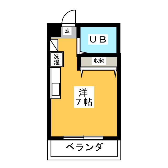 野島マンションII(ワンルーム/1階)の間取り写真