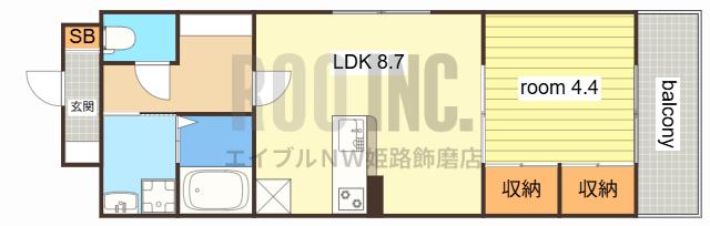 MISTRAL龍野町(1LDK/1階)の間取り写真