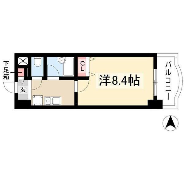 現代ハウス新栄(1K/9階)の間取り写真