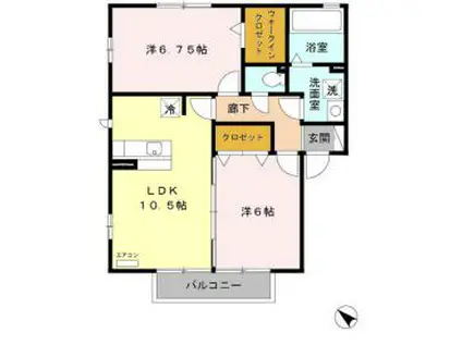 シーキャッスル(2LDK/2階)の間取り写真