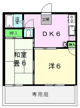 サンハイツ(2DK/1階)の間取り写真