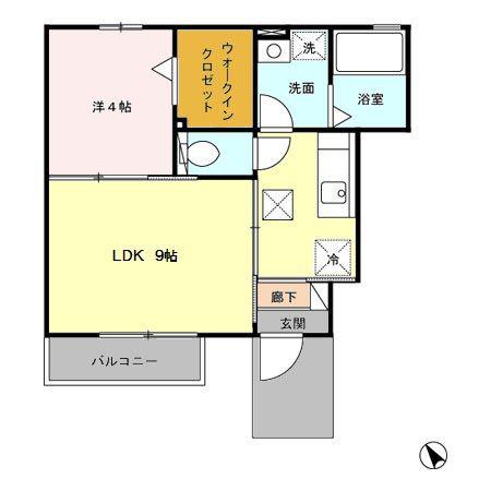 エミネンスコート(1LDK/1階)の間取り写真