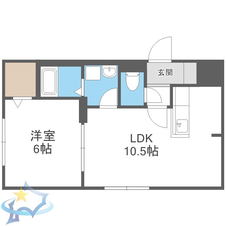 RITZ GRANDE宮の沢(1LDK/3階)の間取り写真
