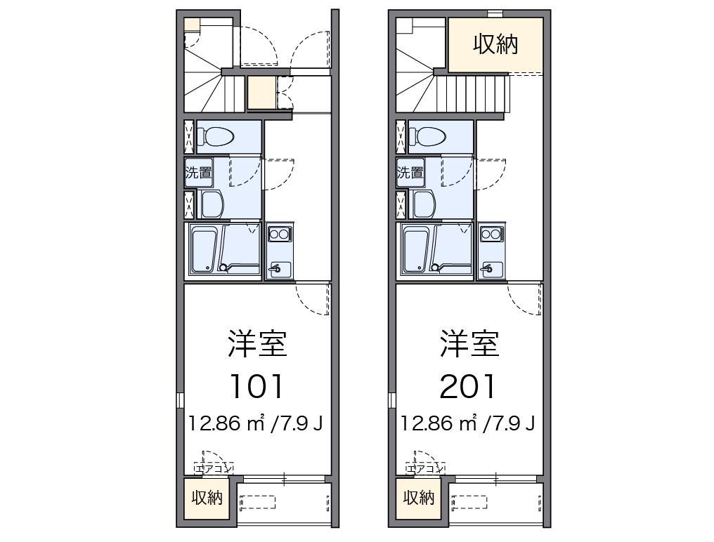 レオネクスト茜(1K/2階)の間取り写真