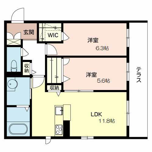 べレオけやき(2LDK/1階)の間取り写真