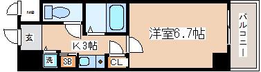 ロイヤルヒル神戸三ノ宮II(1K/3階)の間取り写真