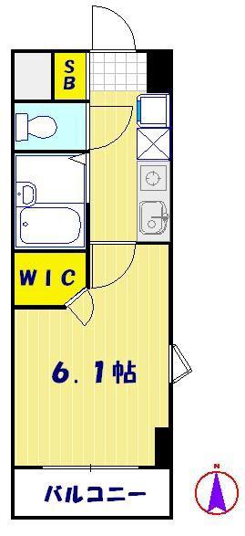 STUDIO WARABI(1K/7階)の間取り写真