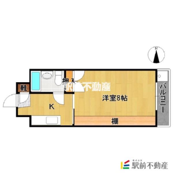 パジオン櫛原(1K/1階)の間取り写真