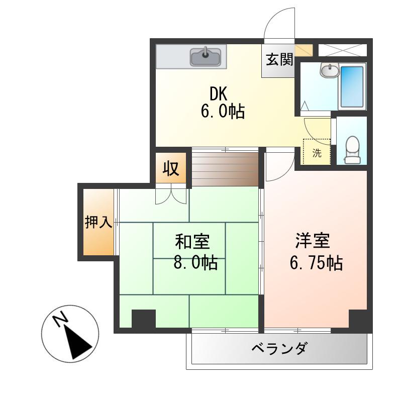 アポイントハイツ(2DK/3階)の間取り写真